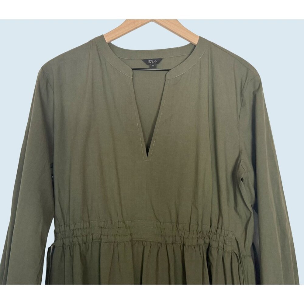 RAILS Maple Tiered Drawstring Mid Dress Green Siz… - image 3